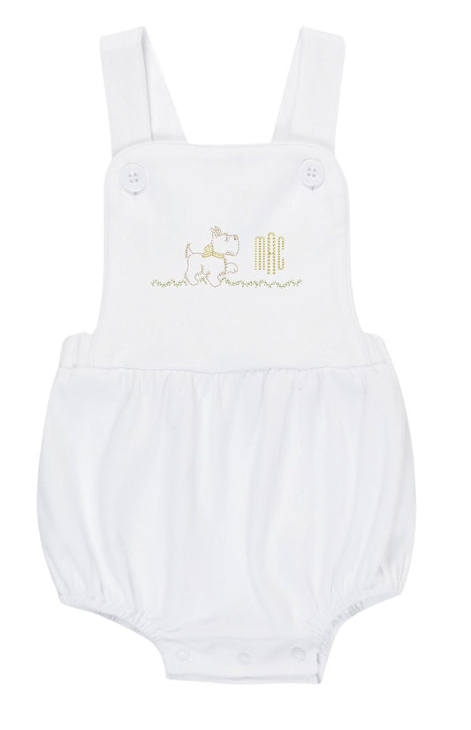 Baby boy sunsuit - vintage style - custom - proud puppy