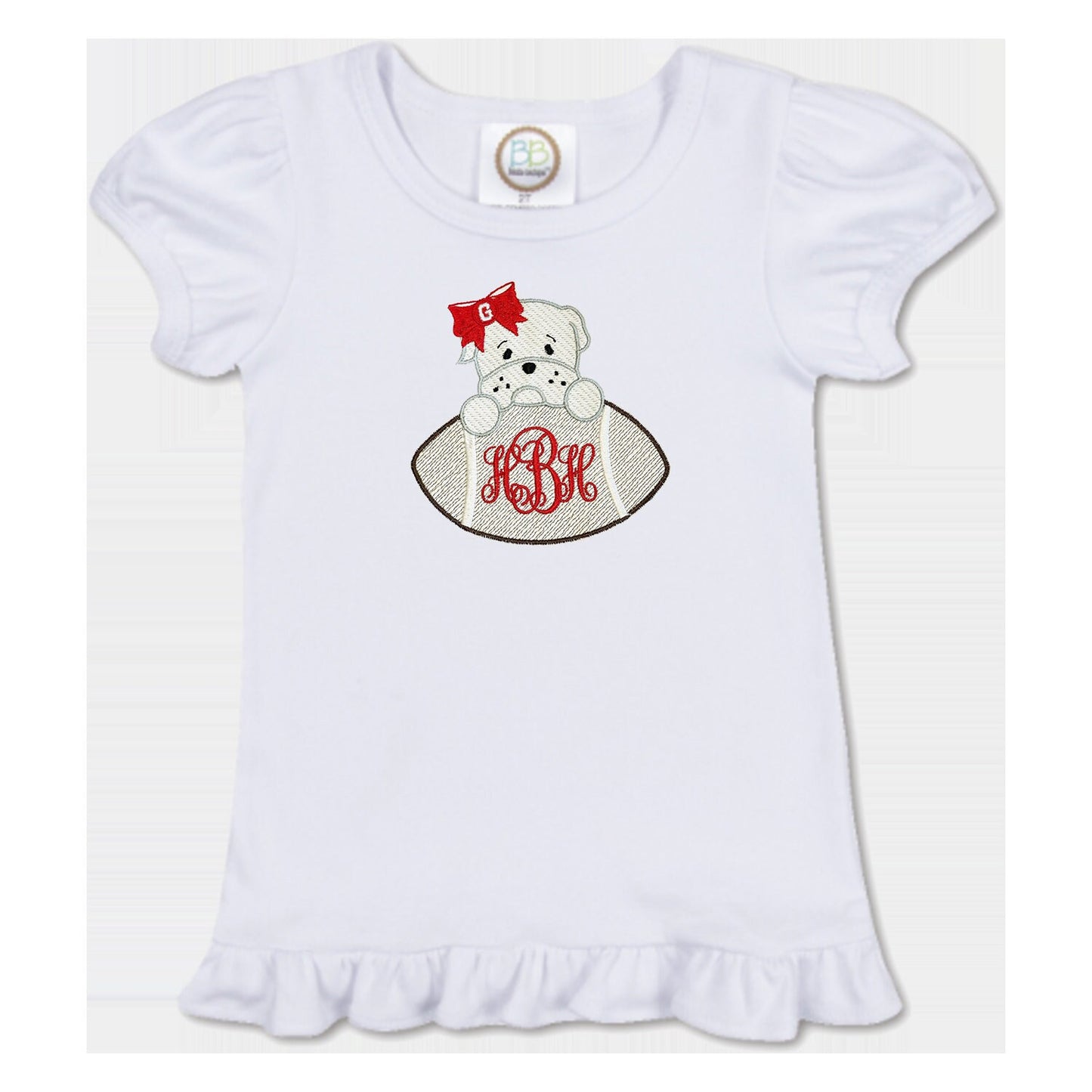 SEC Babies - UGA embroidered girls' outfit black gingham shorts