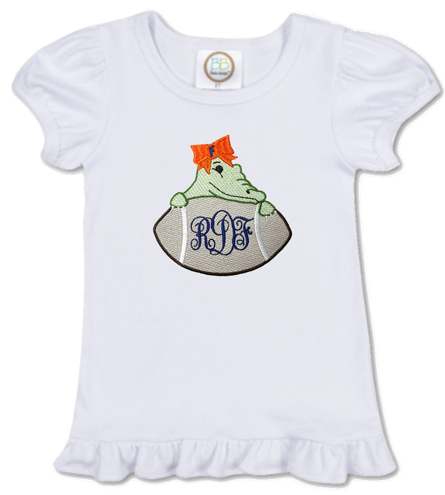 SEC Babies - University of Florida embroidered girls' outfit navy gingham shorts