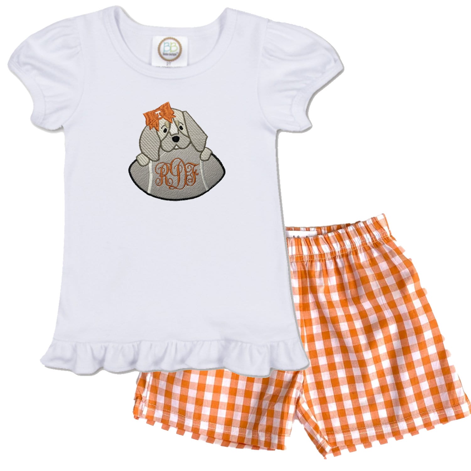University of Tennessee embroidered girls' outfit