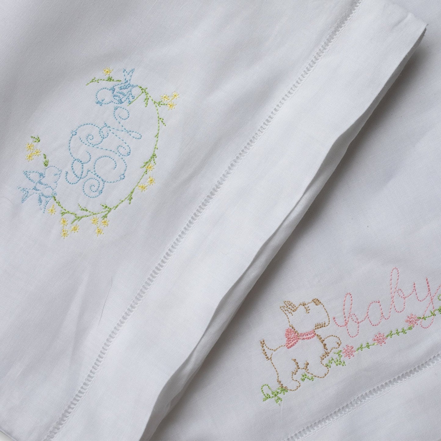 Proud Puppy Baby Pillow Cover Vintage style embroidery