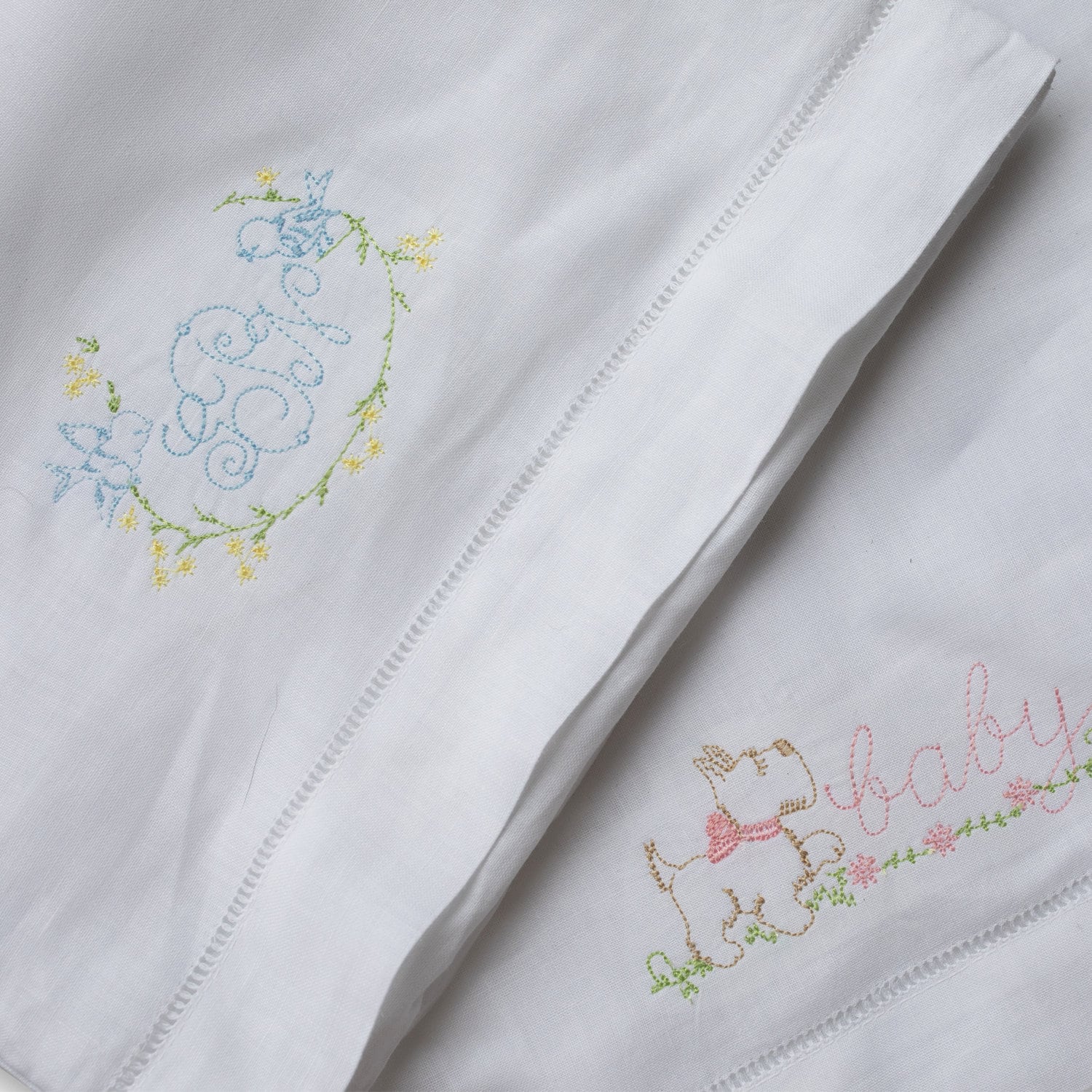 Proud Puppy Baby Pillow Cover Vintage style embroidery