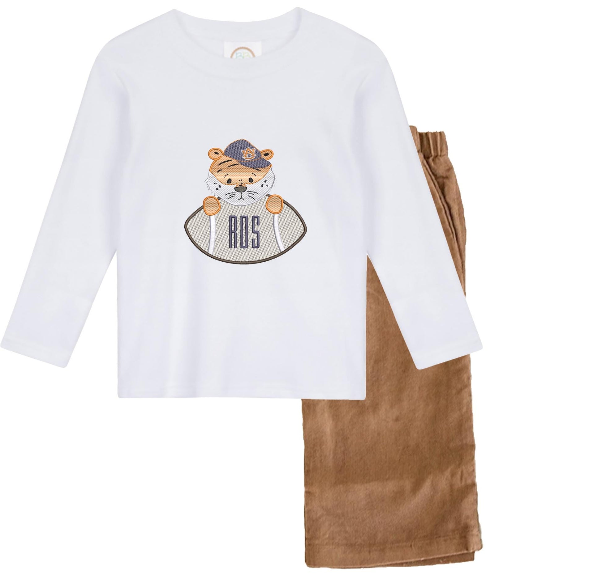 Auburn University boys' outfit with corduroy pants