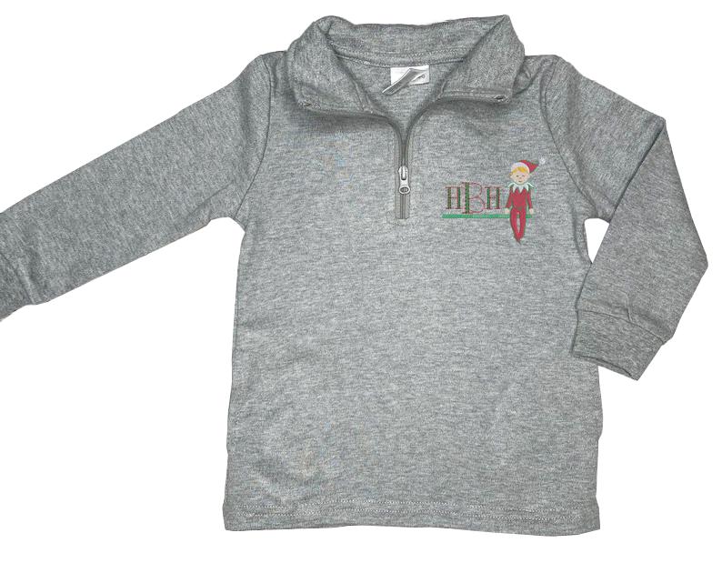 Personalized Christmas Elf quarter zip sweatshirt