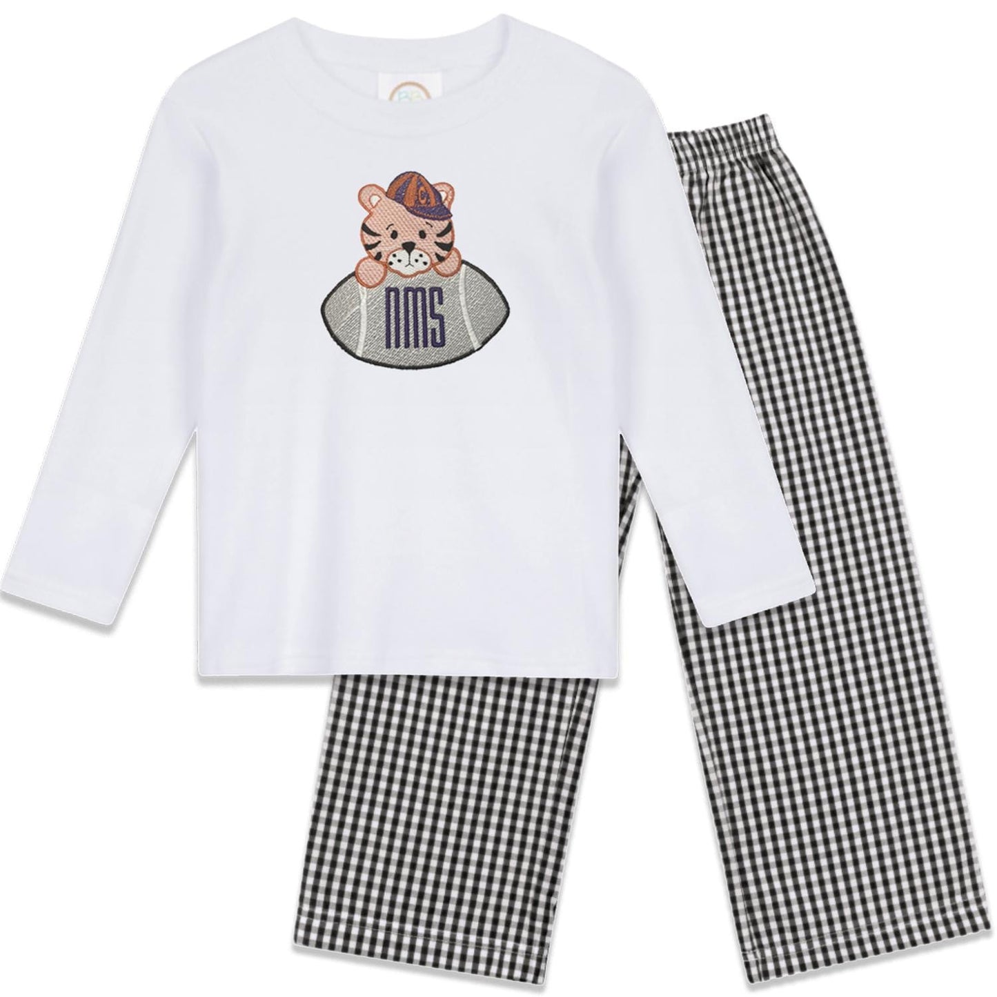 Clemson boys' long sleeve outfit with gingham pants