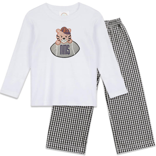 Clemson boys' long sleeve outfit with gingham pants