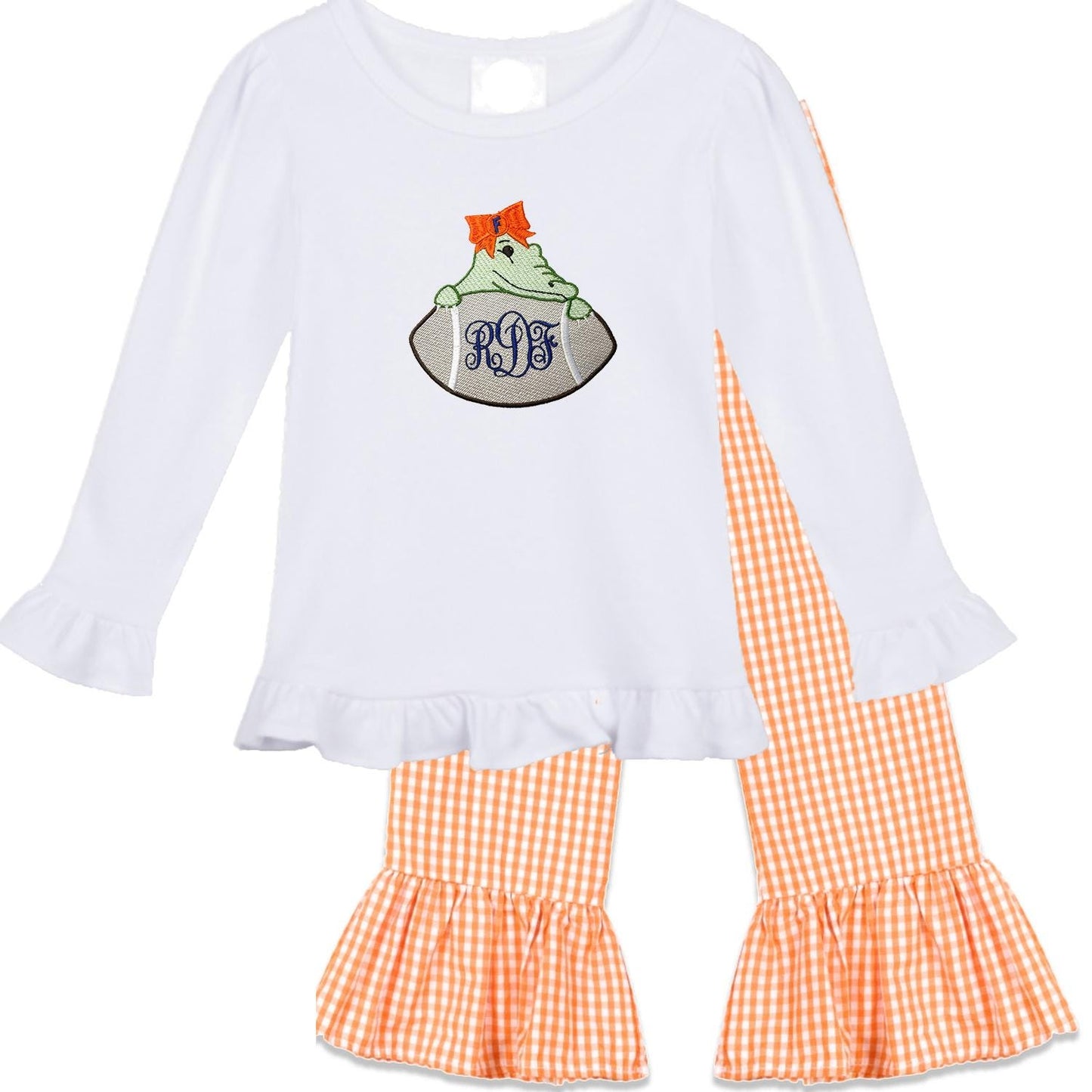 Florida girls' outfit long sleeve gingham pants