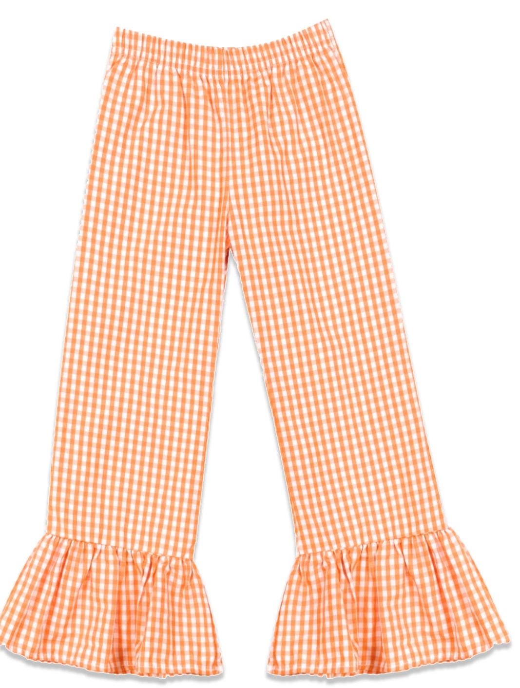 Florida girls' outfit long sleeve gingham pants