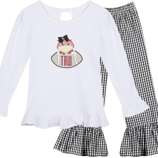 South Carolina girls' outfit long sleeve gingham pants