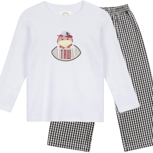 South Carolina boys' long sleeve outfit with gingham pants