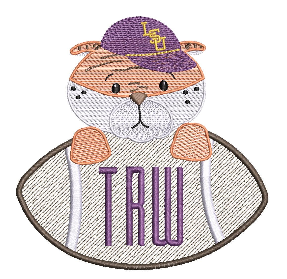 LSU boys' long sleeve outfit with gingham pants