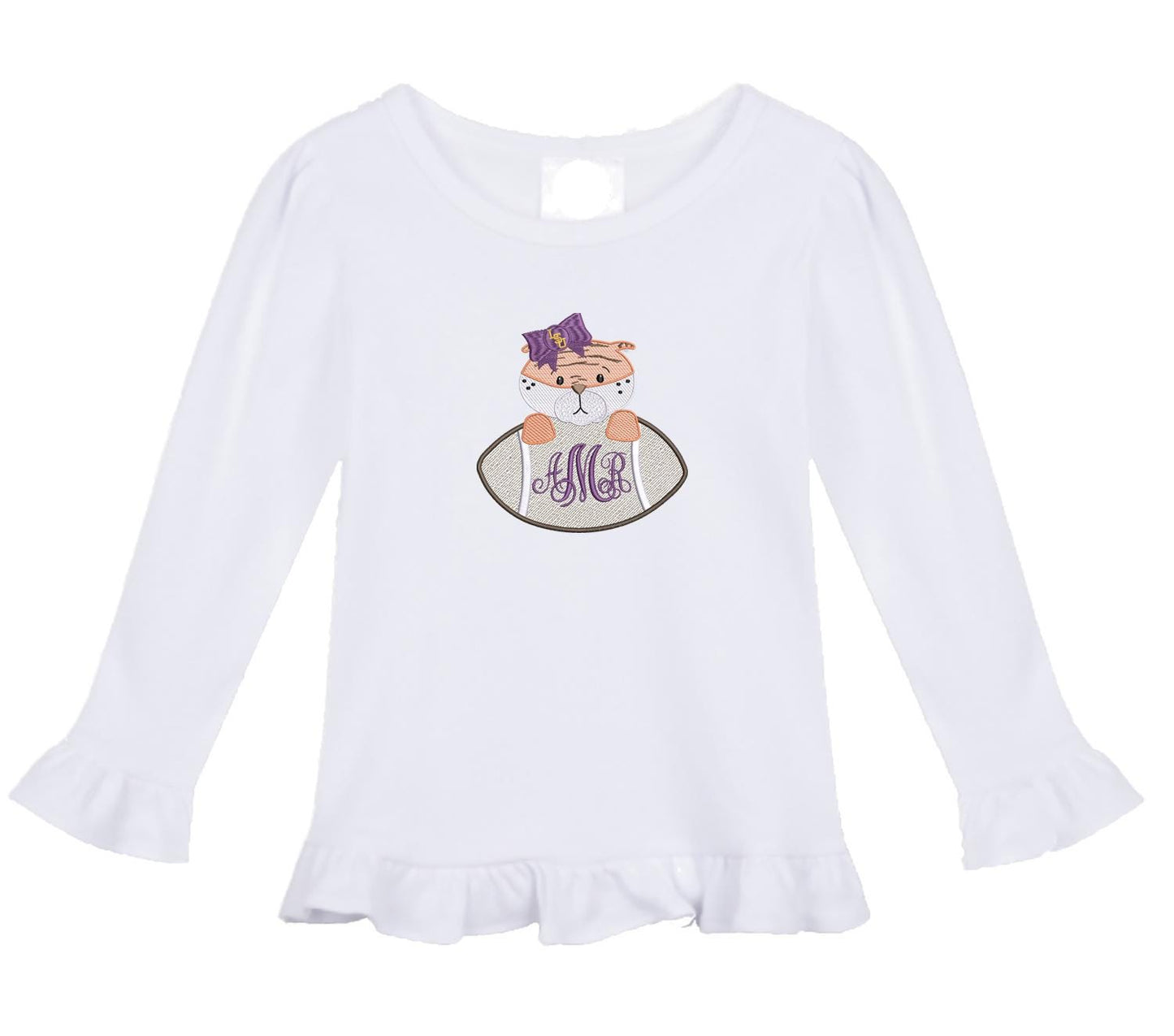 LSU girls' outfit long sleeve gingham pants