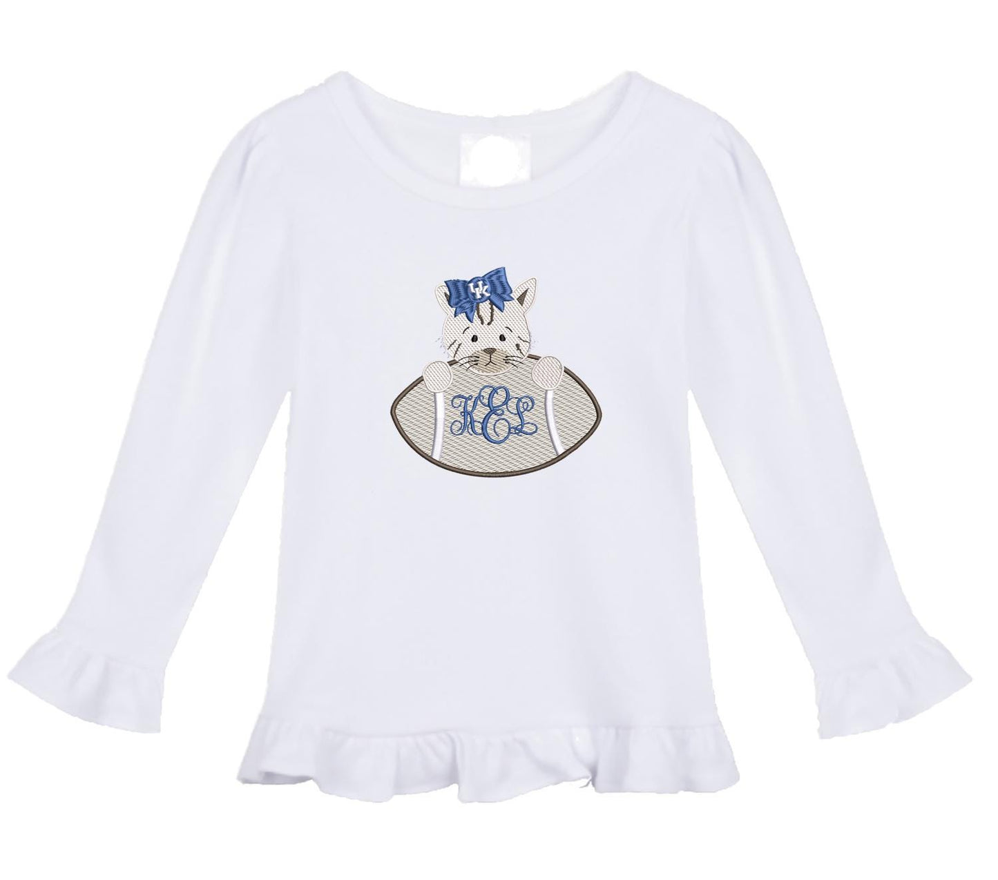 Kentucky girls' outfit long sleeve gingham pants