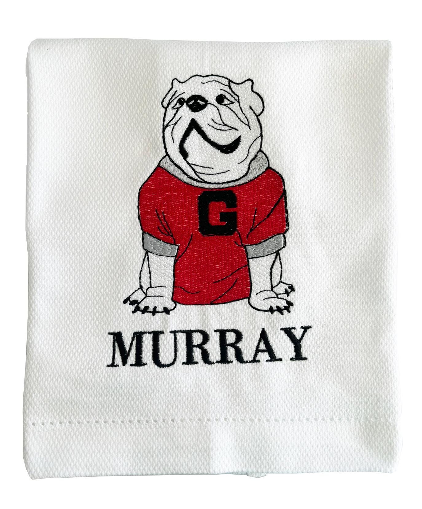 Personalized UGA Kitchen Towel embroidered