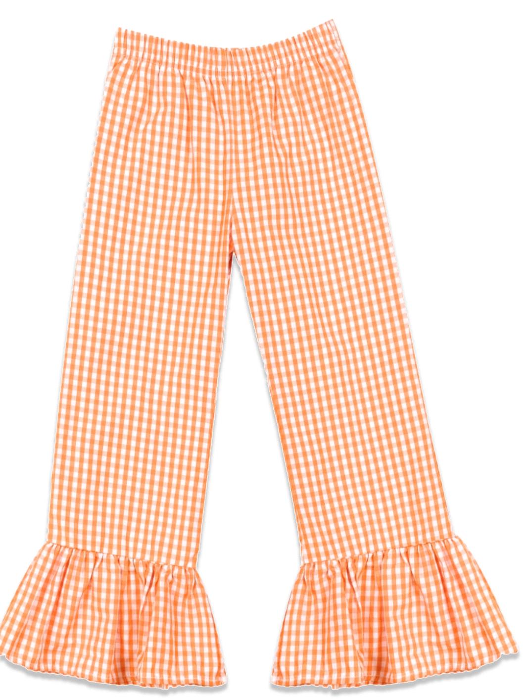 Tennessee girls' outfit long sleeve gingham pants