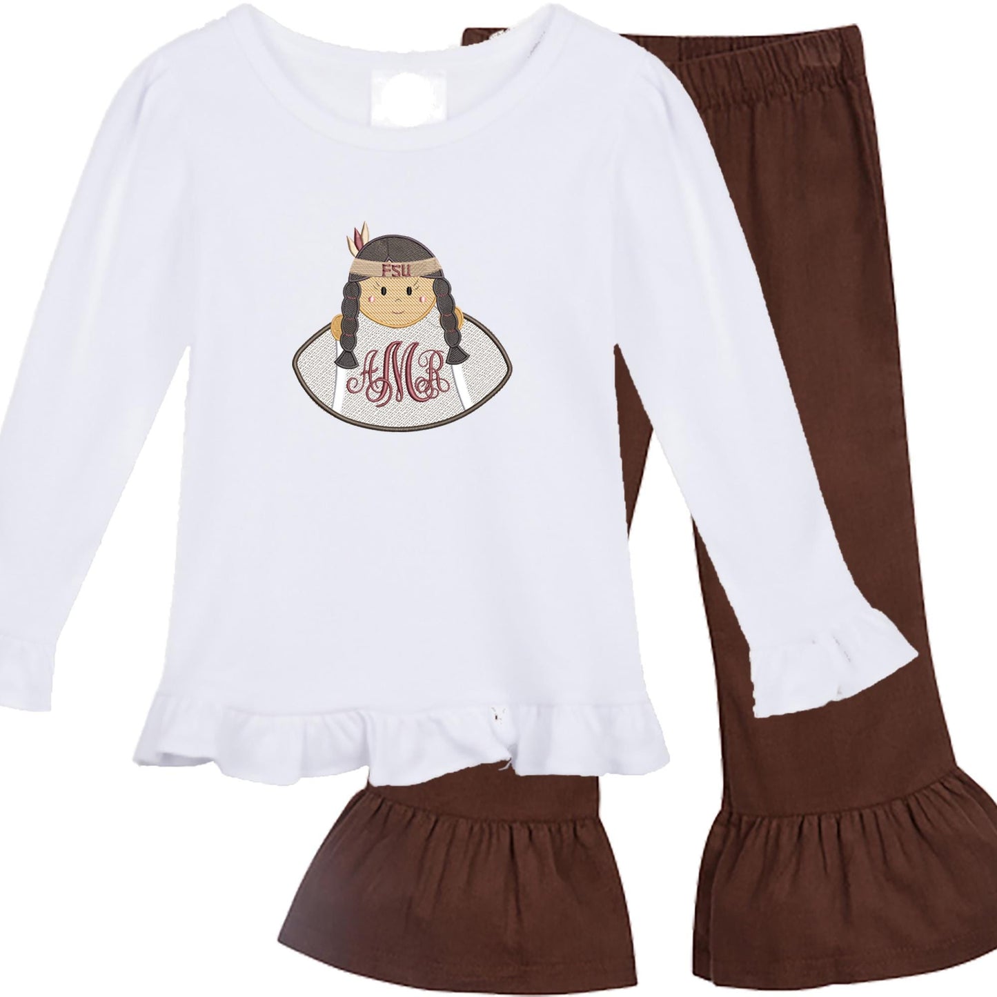 FSU girls' outfit long sleeve corduroy pants