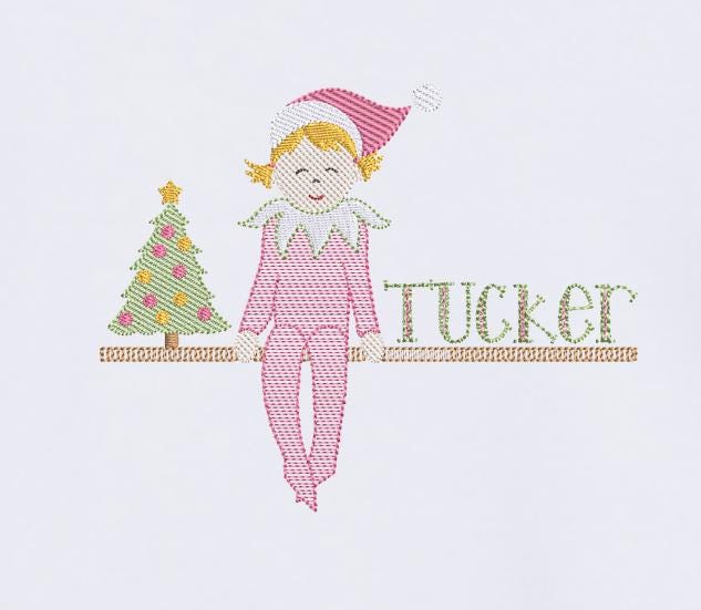 Girls' Pink Christmas Elf outfit long sleeve