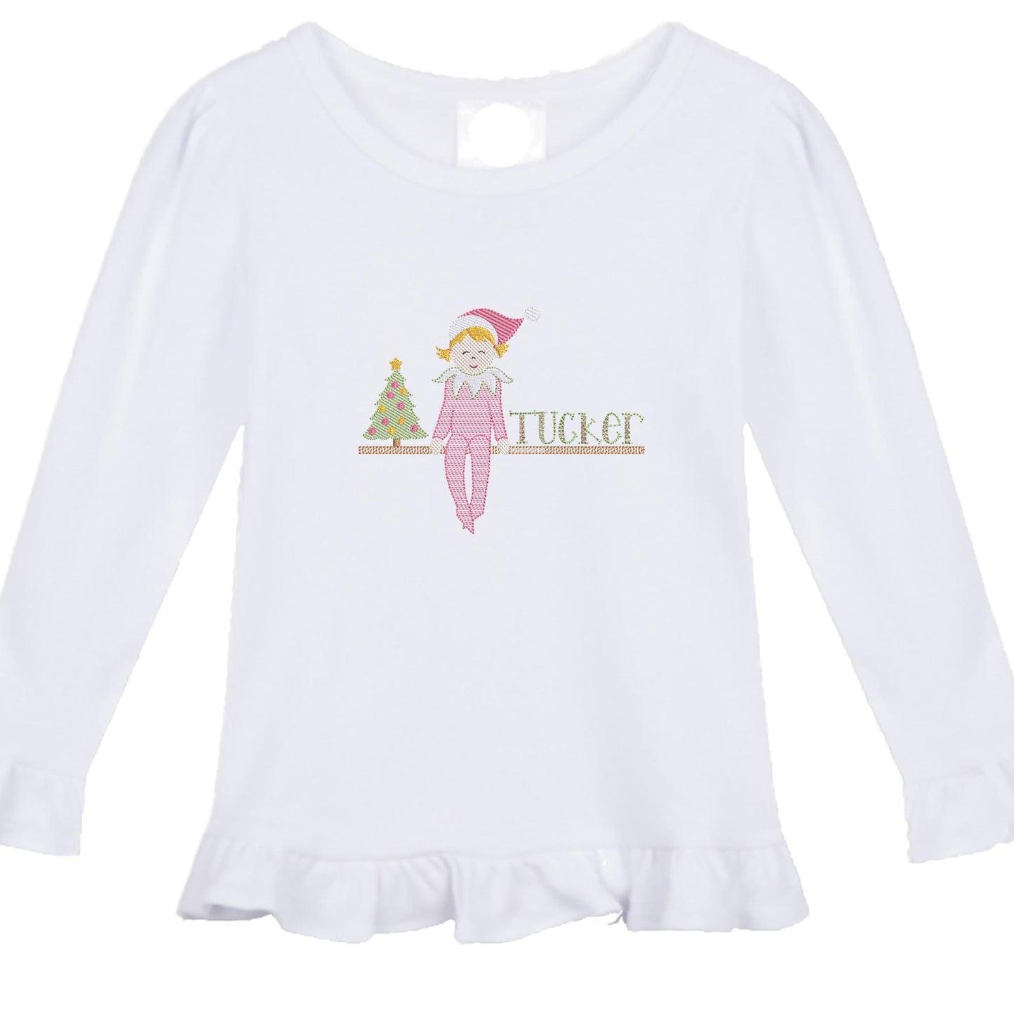 Girls' Pink Christmas Elf outfit long sleeve