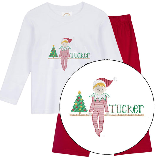 Boys' Red Christmas Elf outfit long sleeve