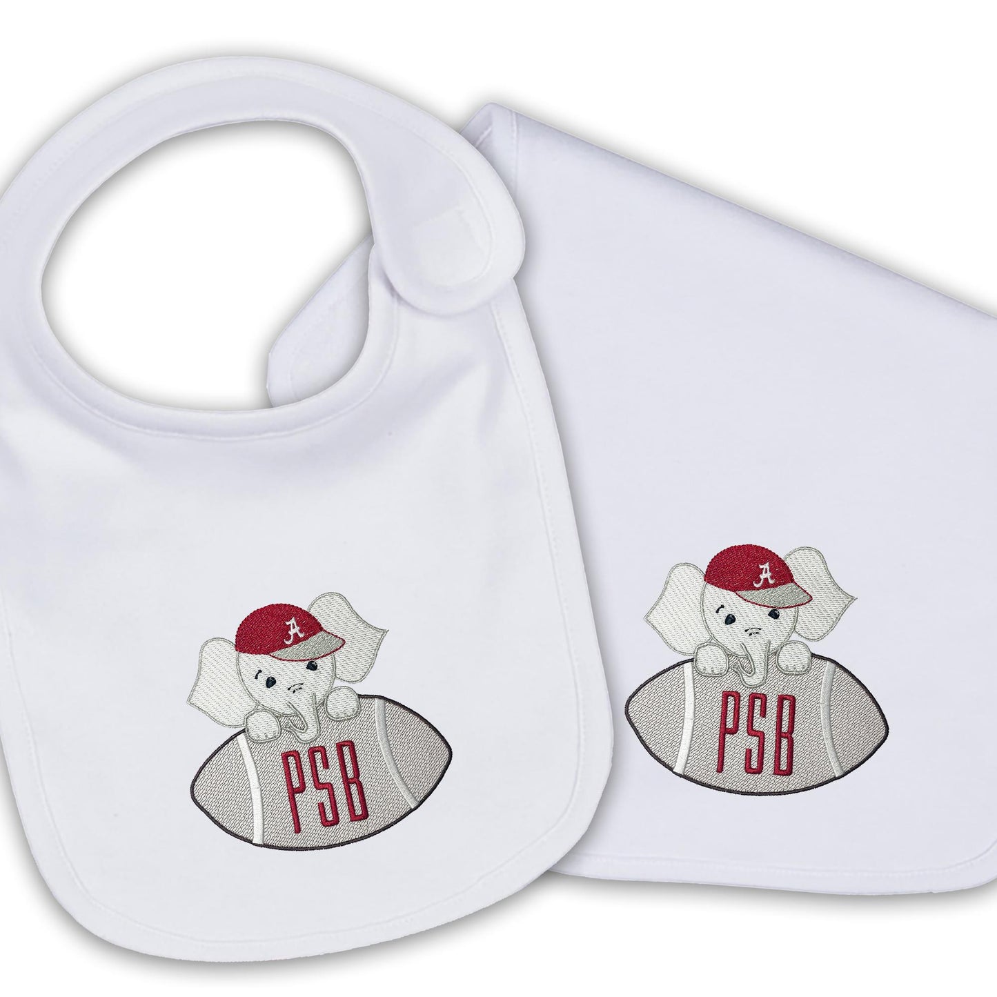 Alabama embroidered bib, burpcloth and blanket set - personalized