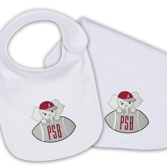 Alabama embroidered bib, burpcloth and blanket set - personalized