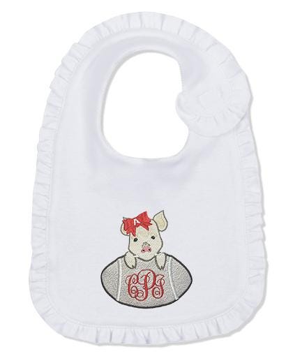 Arkansas baby girl embroidered bib, burpcloth and blanket set - personalized