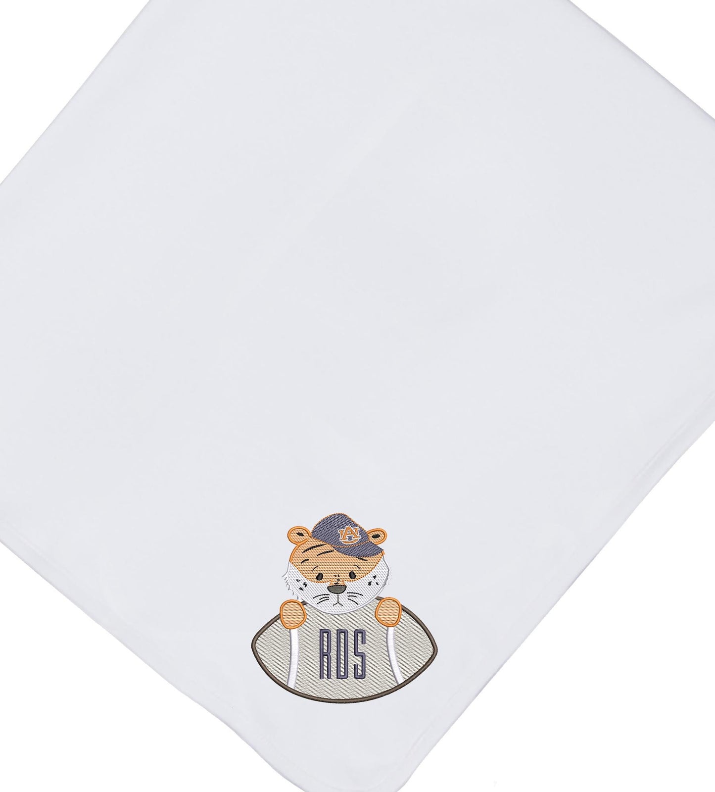 Football Tiger embroidered bib, burpcloth and blanket set - personalized