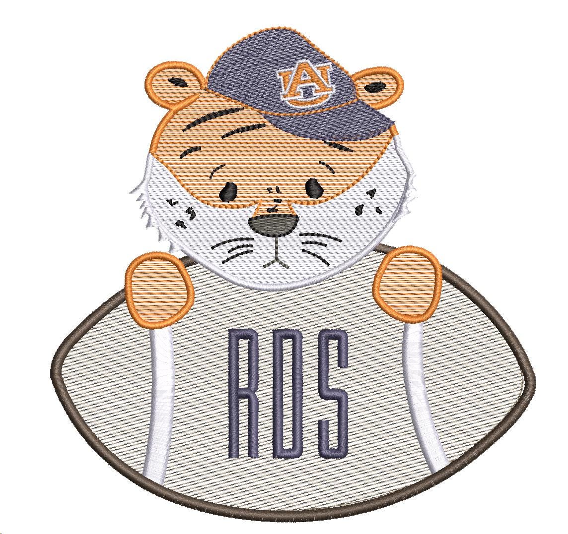 Football Tiger embroidered bib, burpcloth and blanket set - personalized