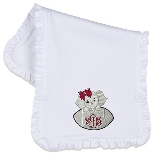 Alabama baby girl embroidered bib, burpcloth and blanket set - personalized