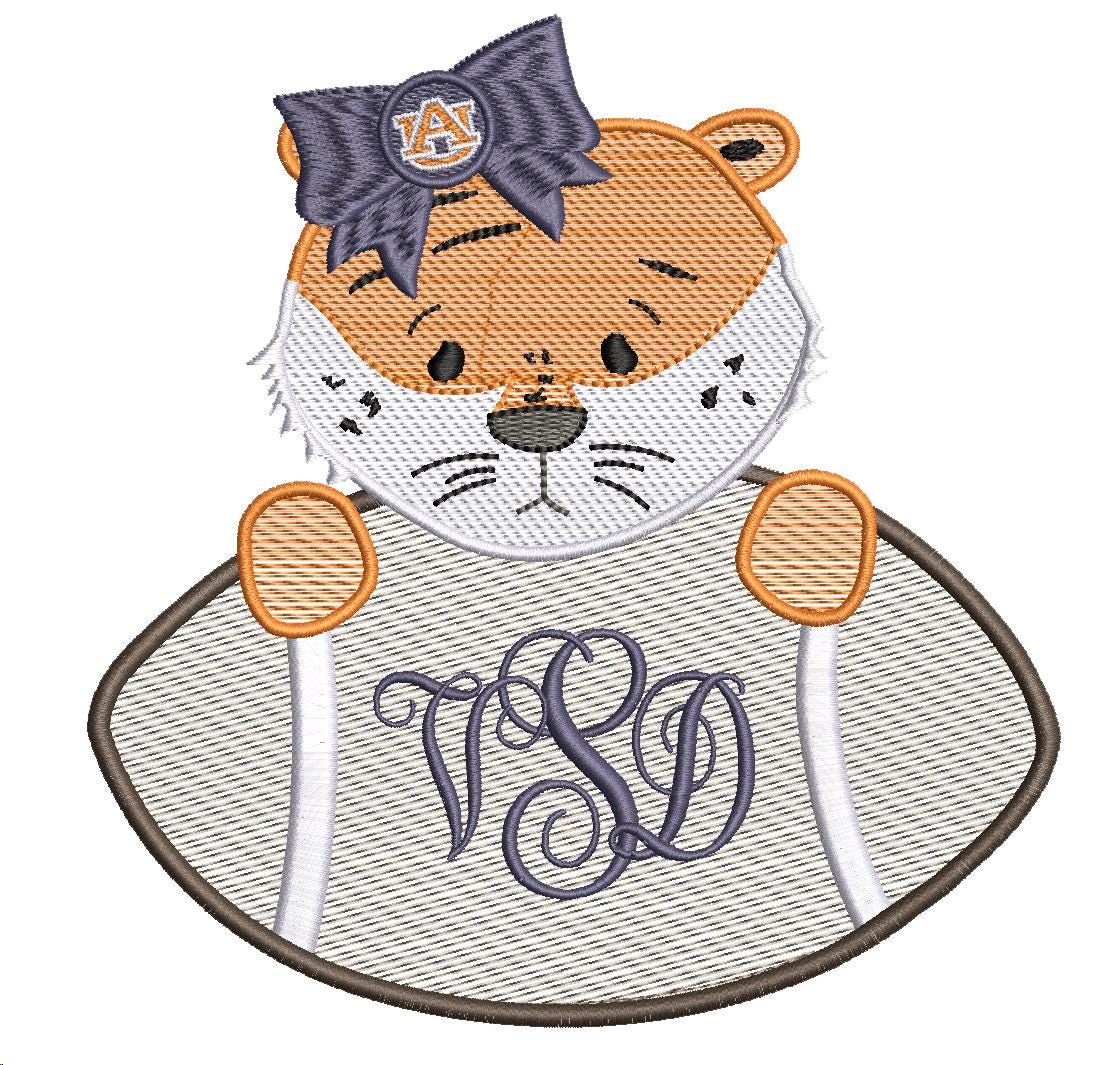 Baby Tiger girl embroidered bib, burpcloth and blanket set - personalized AU