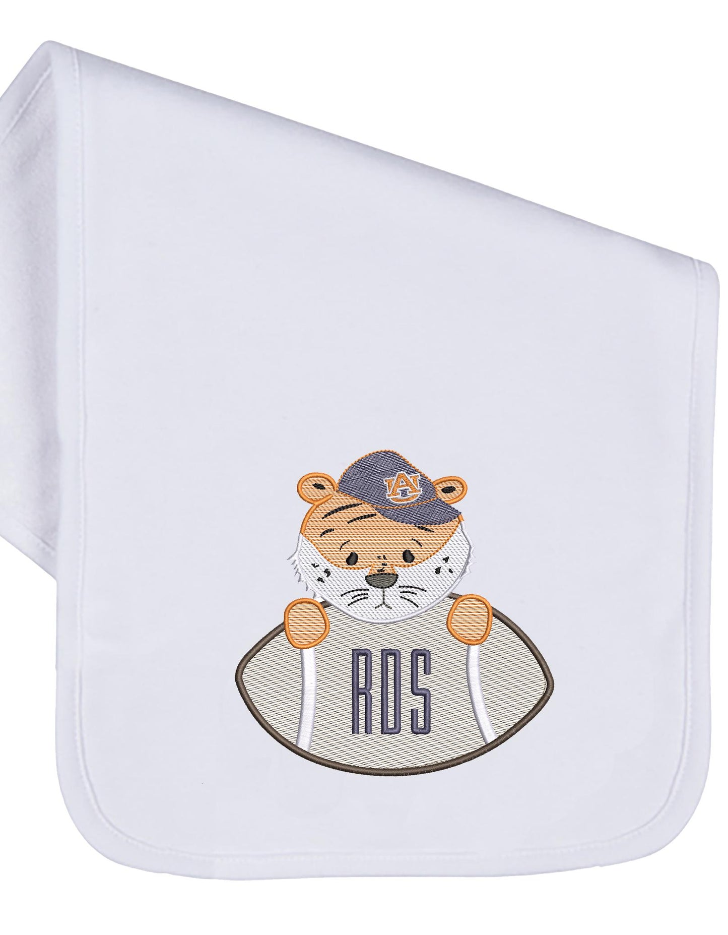 Football Tiger embroidered bib, burpcloth and blanket set - personalized