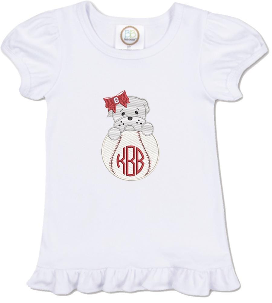 Georgia baseball girls' short sleeve outfit with gingham pants