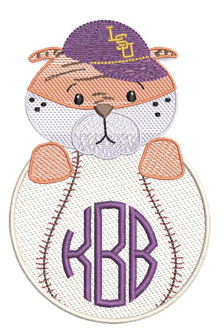 LSU baseball boys' short sleeve outfit with gingham pants