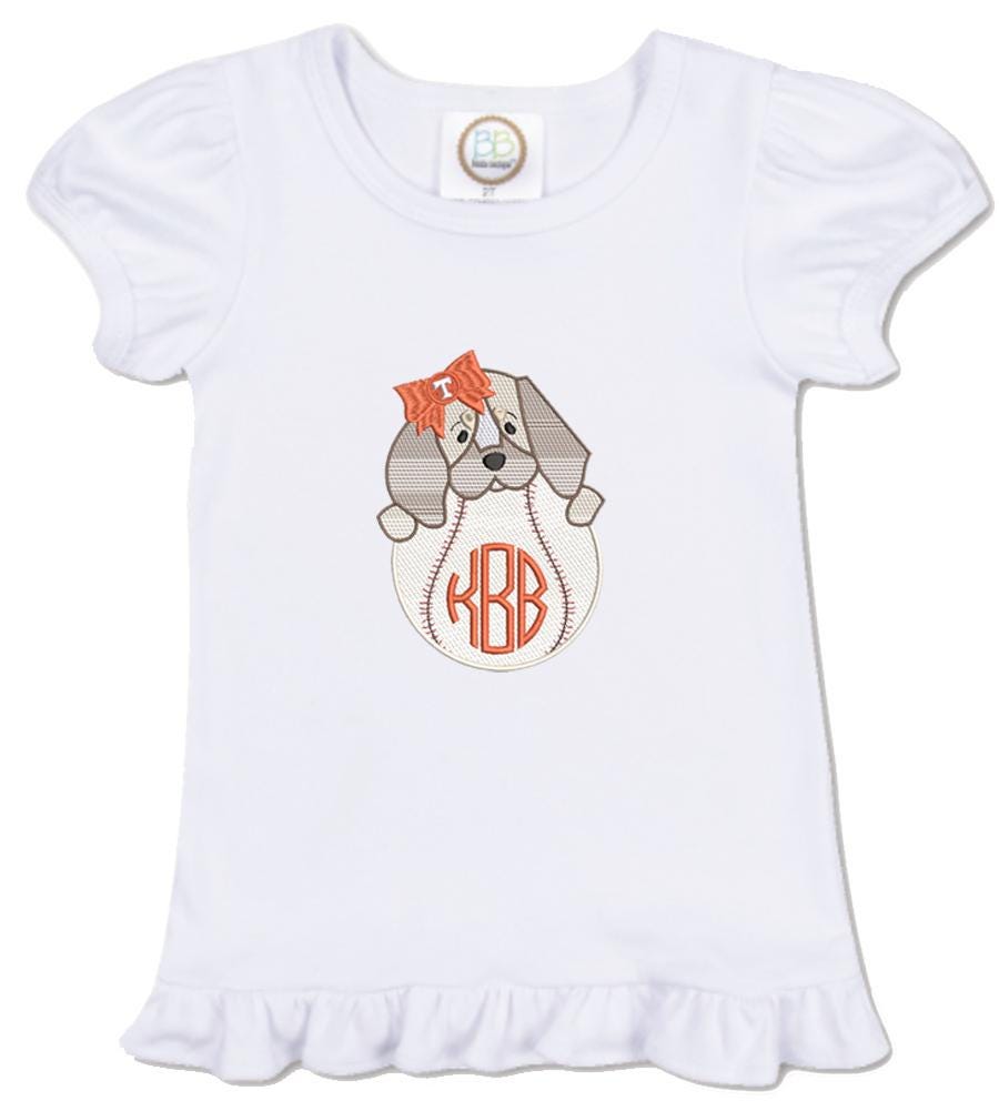 Tennessee baseball girls' short sleeve outfit with gingham pants