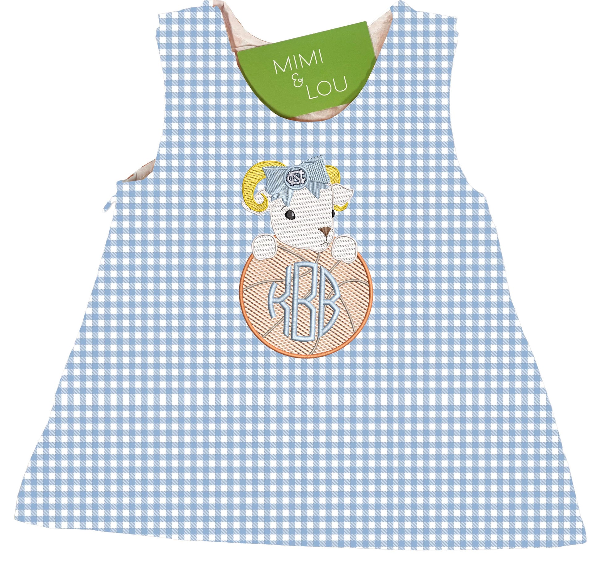 Baby Ram Basketball gingham dress