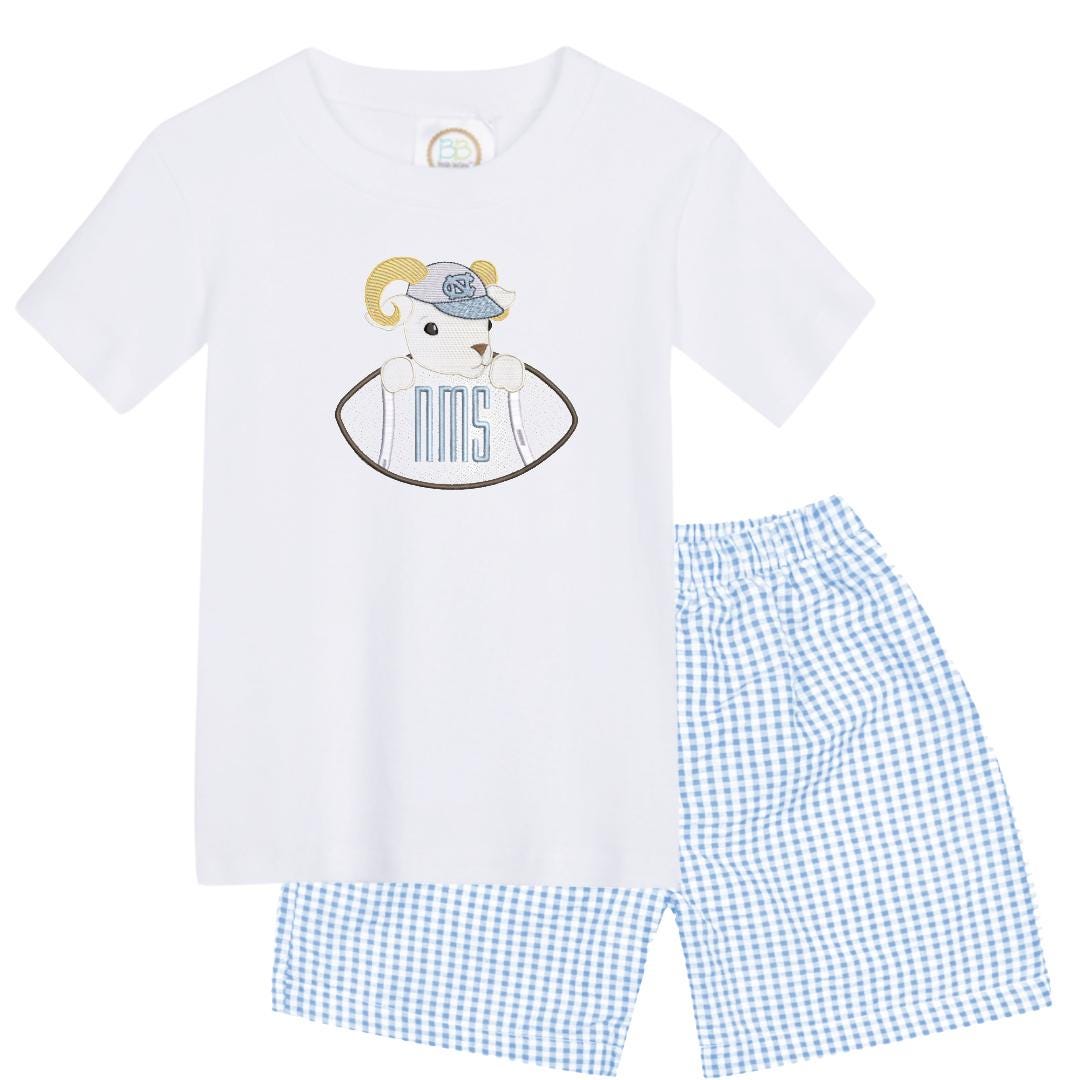 Baby Ram Football boys' outfit light blue shorts