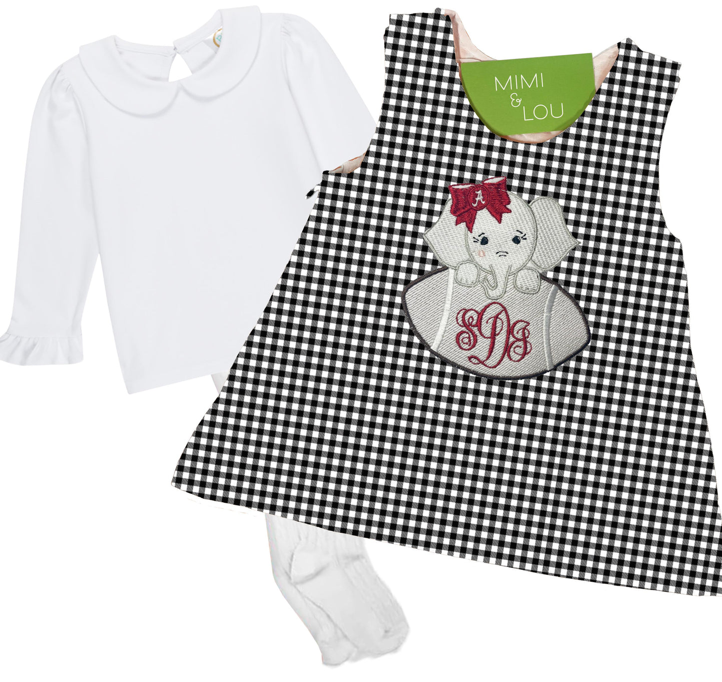 Baby Elephant Football gingham dress