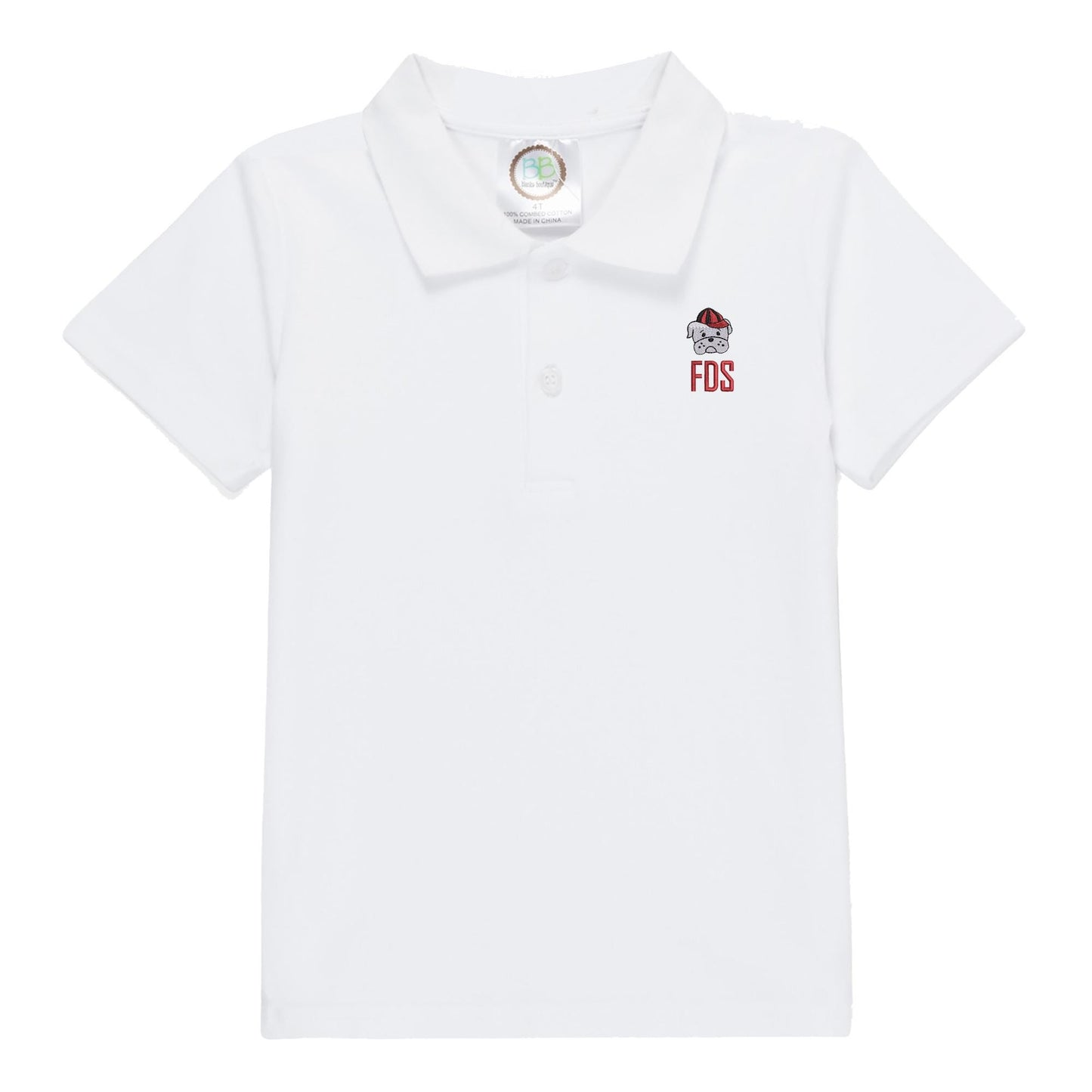 Bulldog boys' outfit golf shirt and gingham shorts baby bulldog