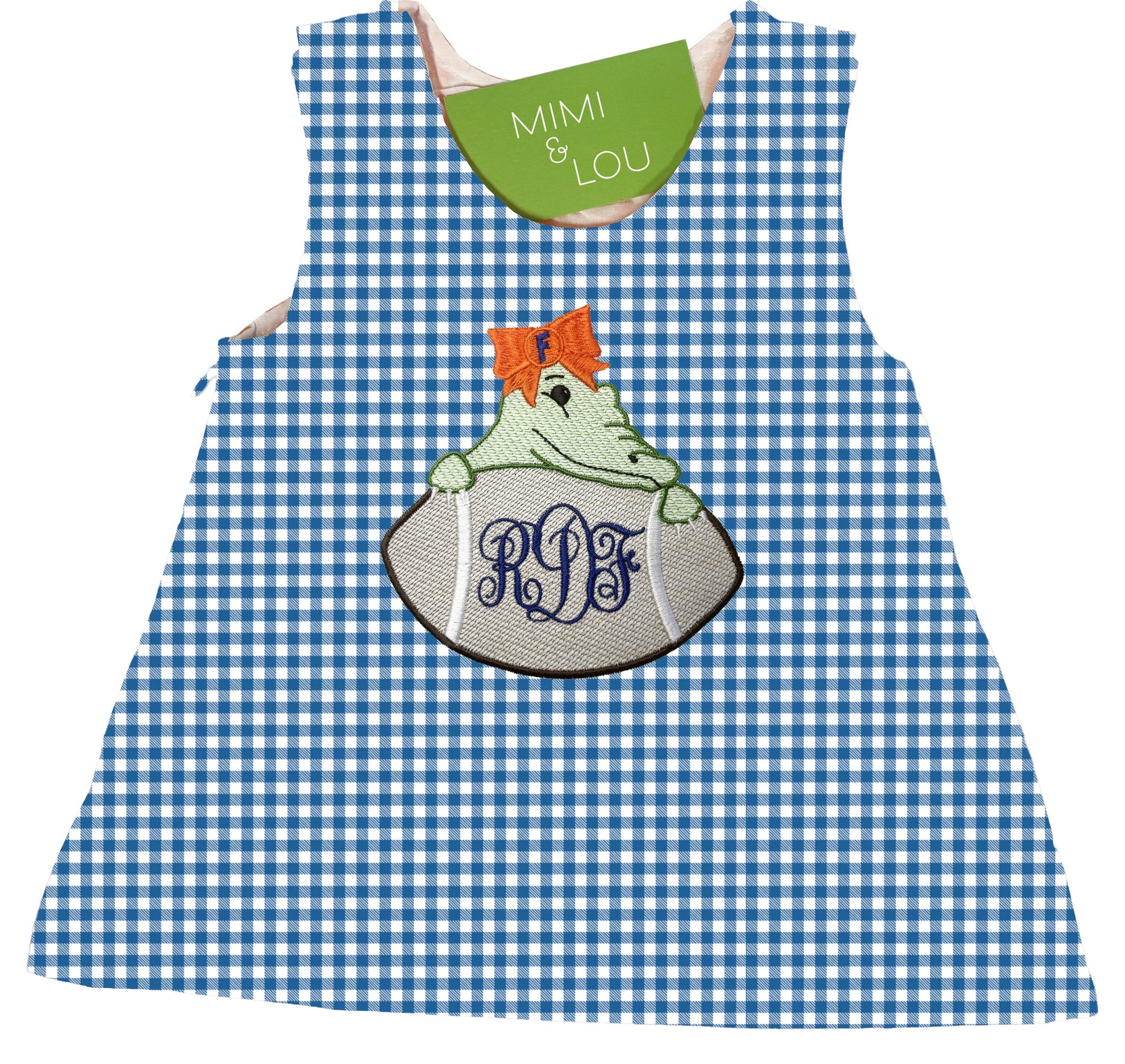 Baby Alligator Football gingham dress