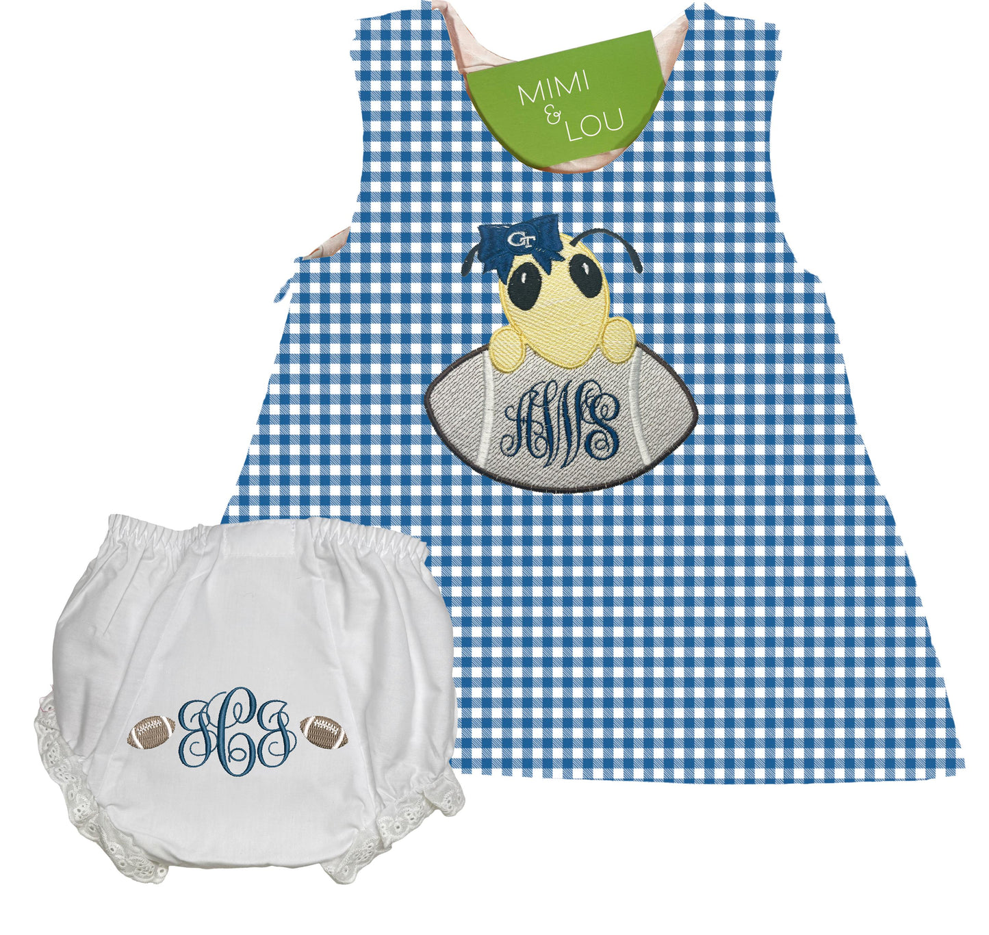 Baby Football Bee gingham dress