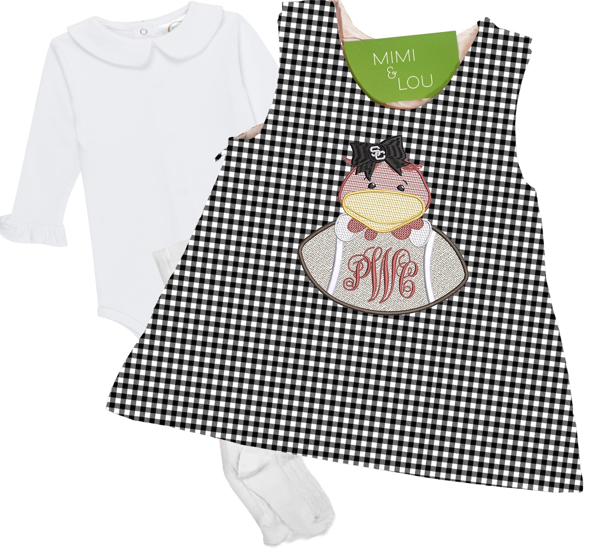 Baby Rooster Football gingham dress