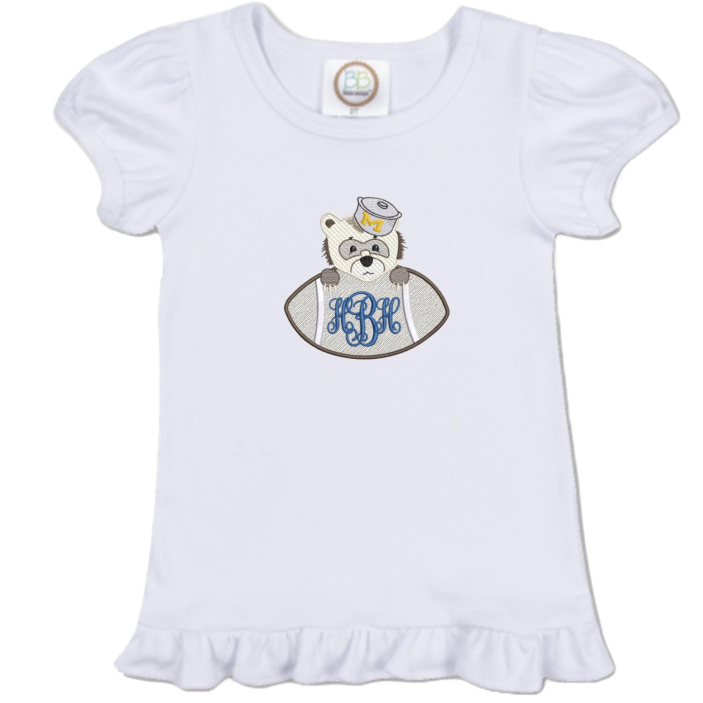 Football Baby girls shirt and gingham pants