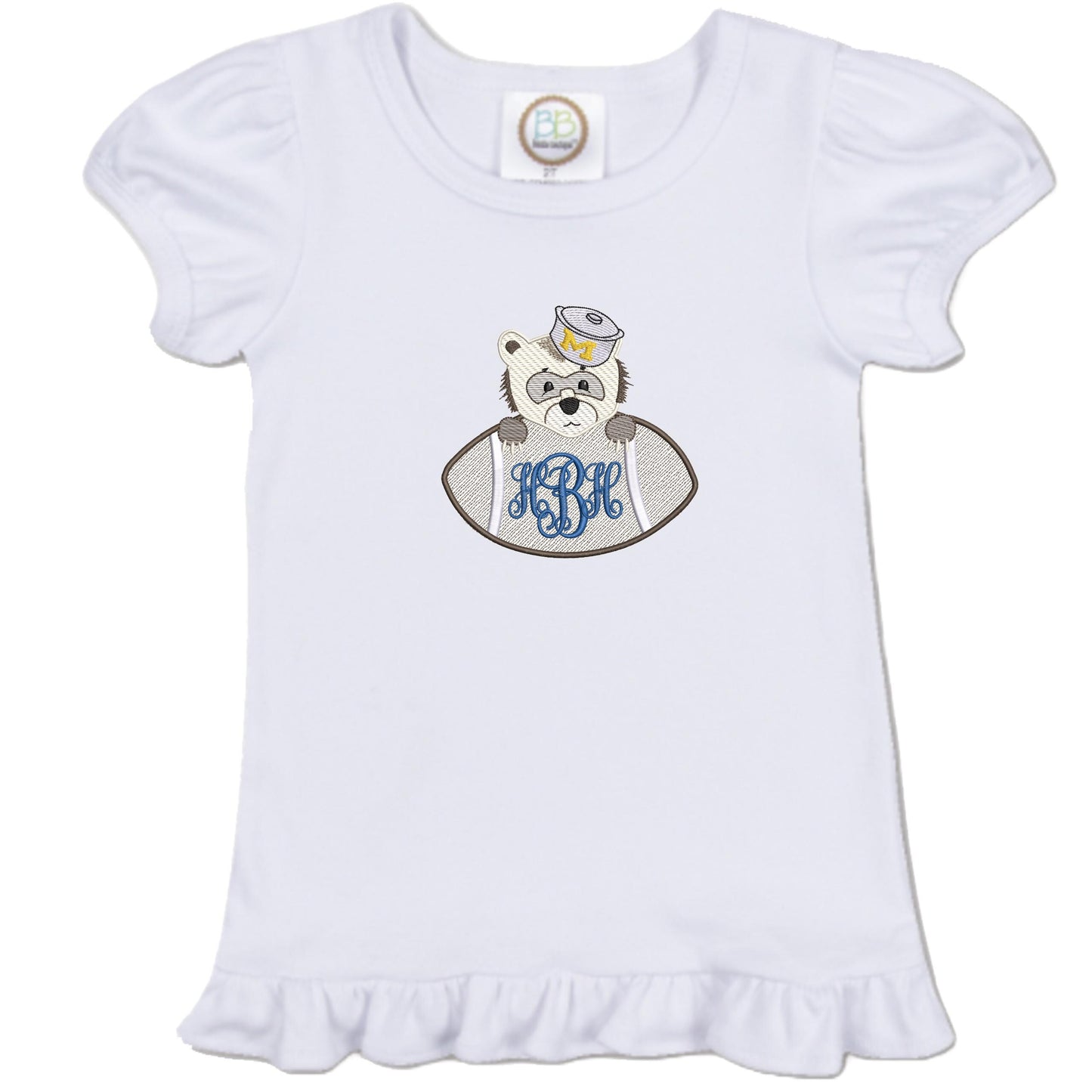 Foorball Baby girls shirt and gingham shorts