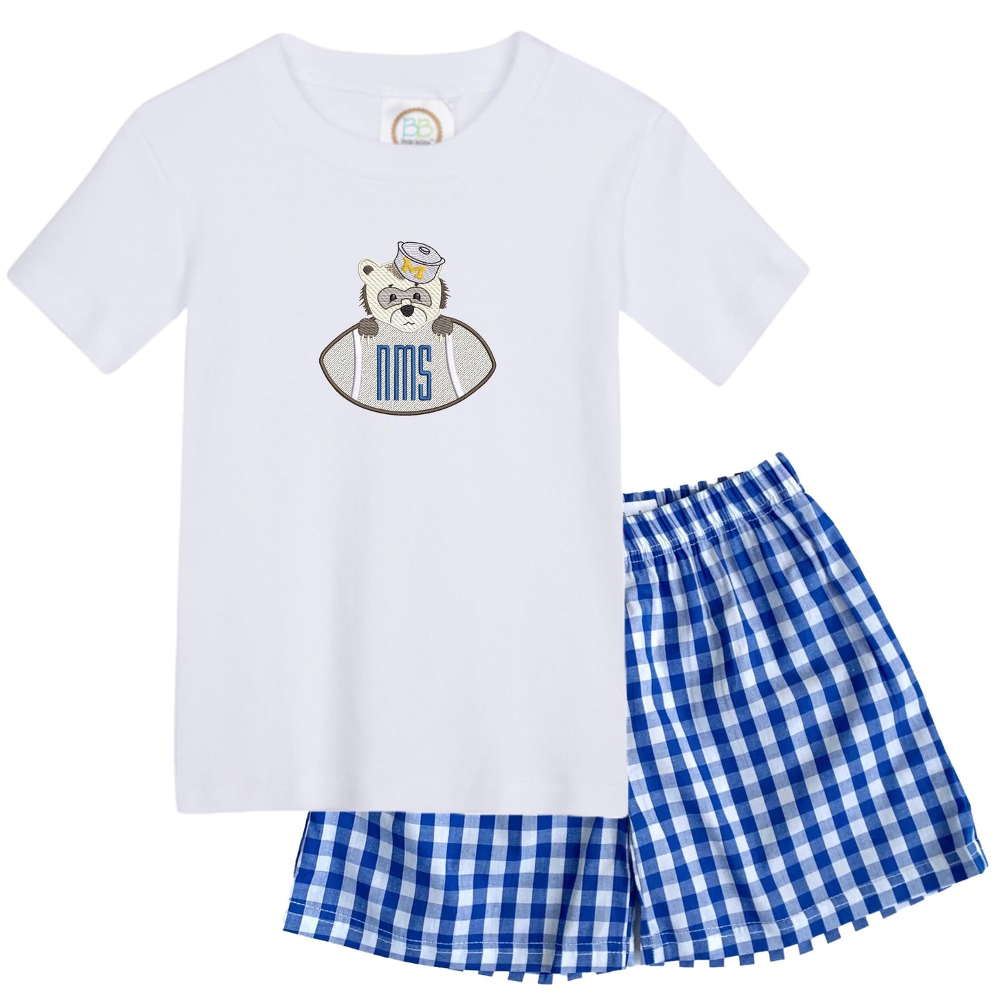Football Baby boys shirt and gingham shorts
