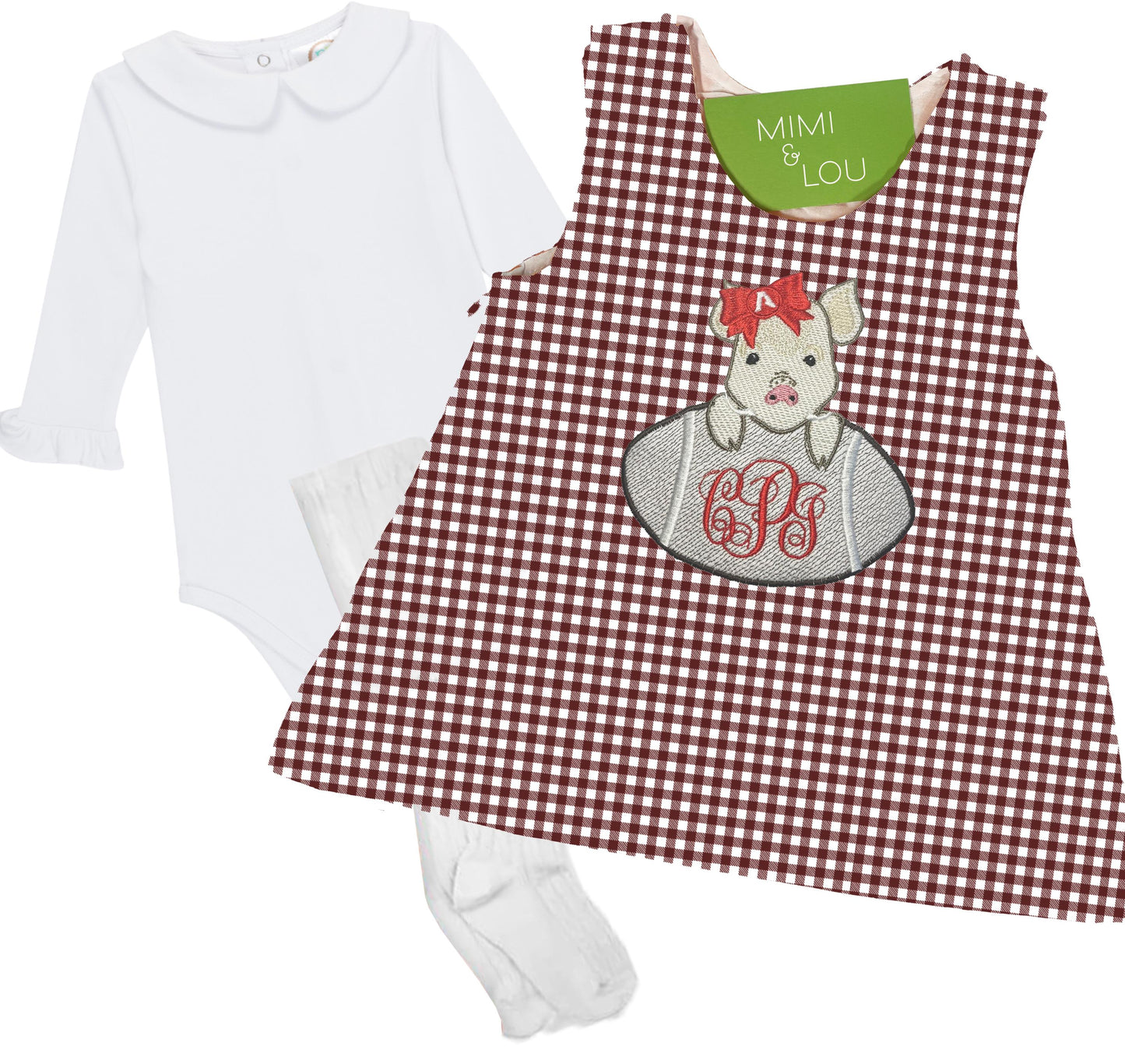 Football wild hog gingham dress