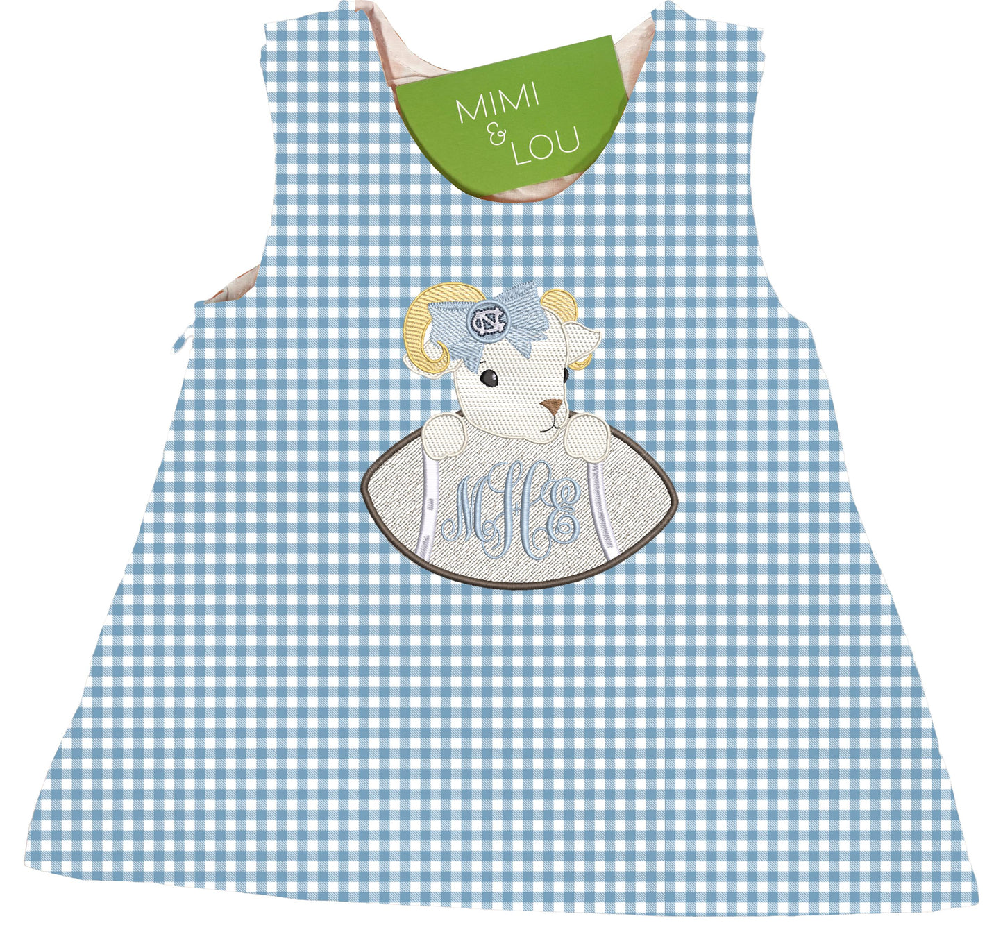 Baby Ram Football gingham dress