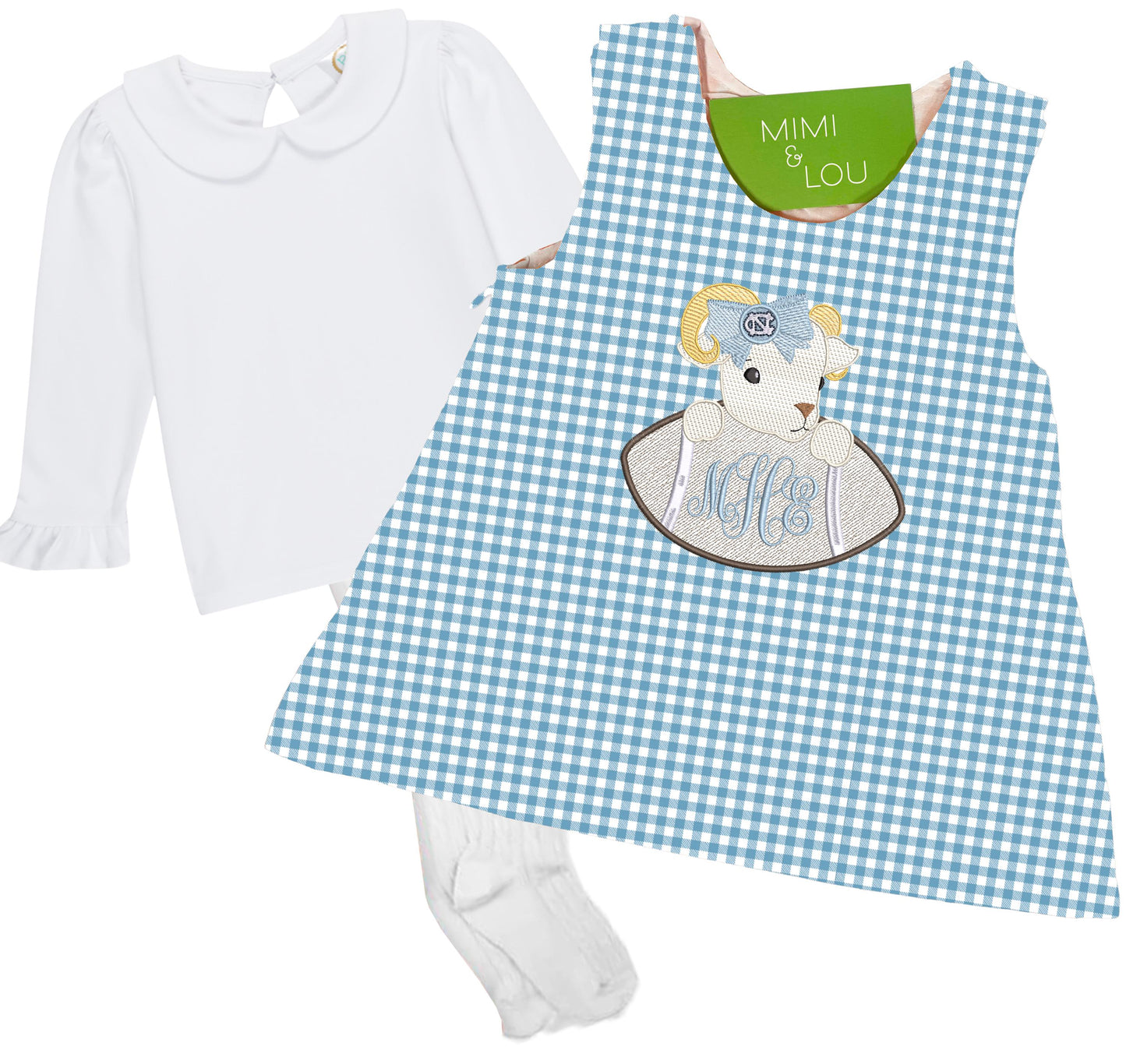 Baby Ram Football gingham dress