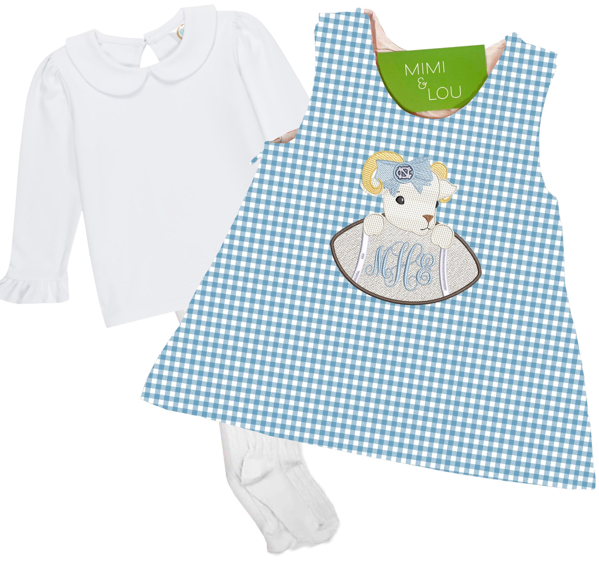Baby Ram Football gingham dress