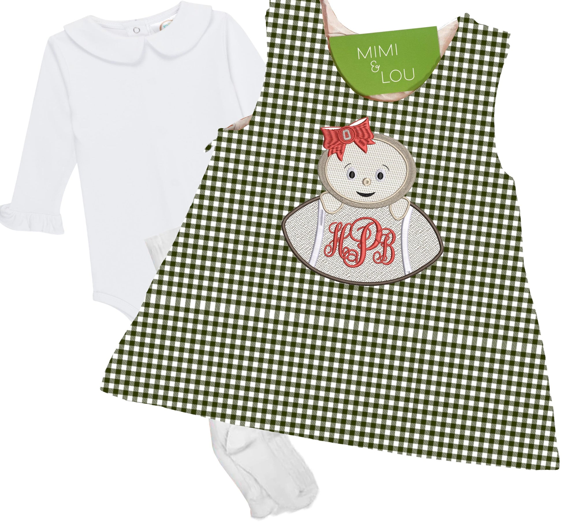 Baby Buckeye Football gingham dress