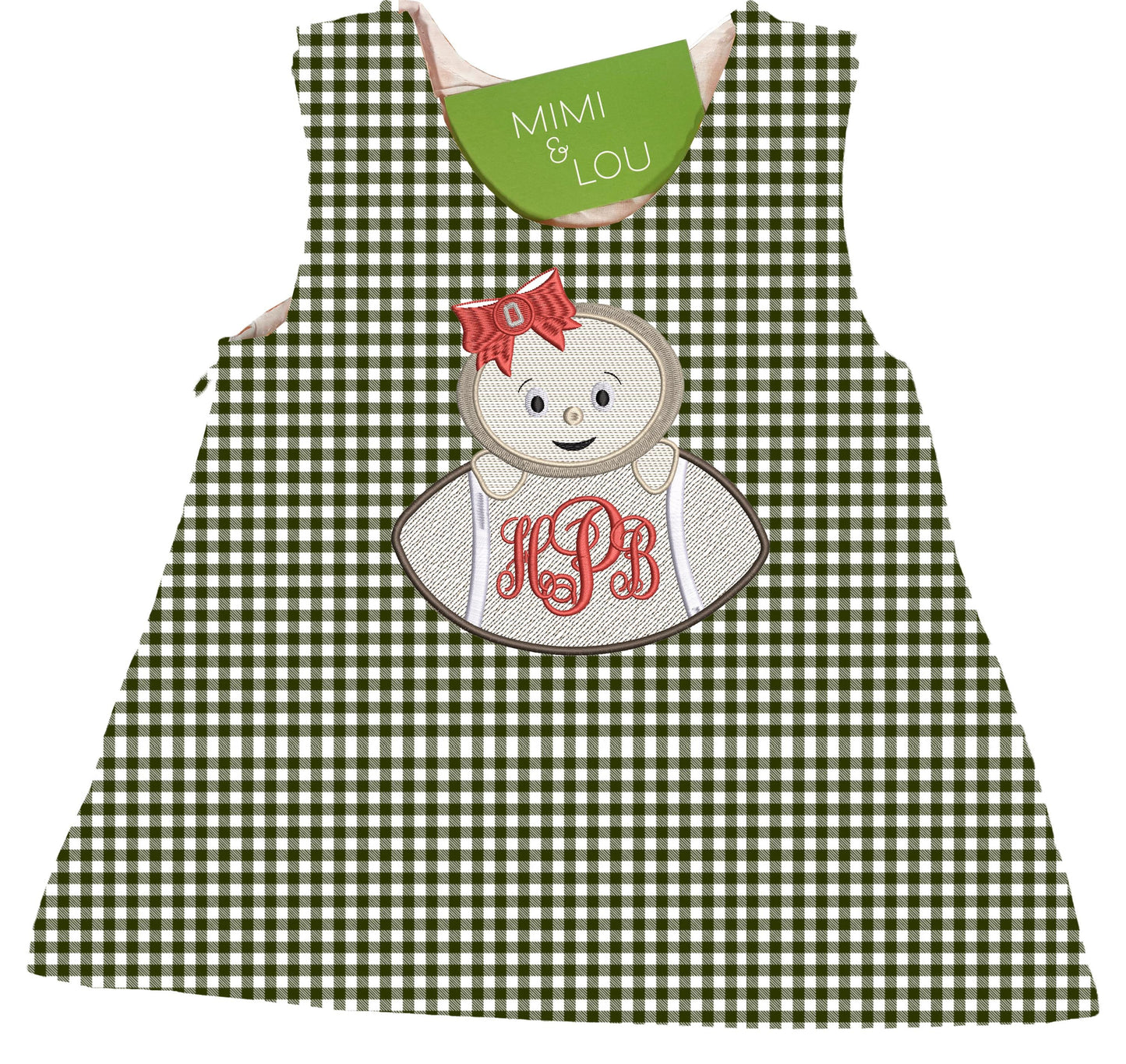 Baby Buckeye Football gingham dress